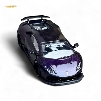 King Model Lamborghini Huracan LP610 LB 1.0 Purple Carbon Fiber 1:64