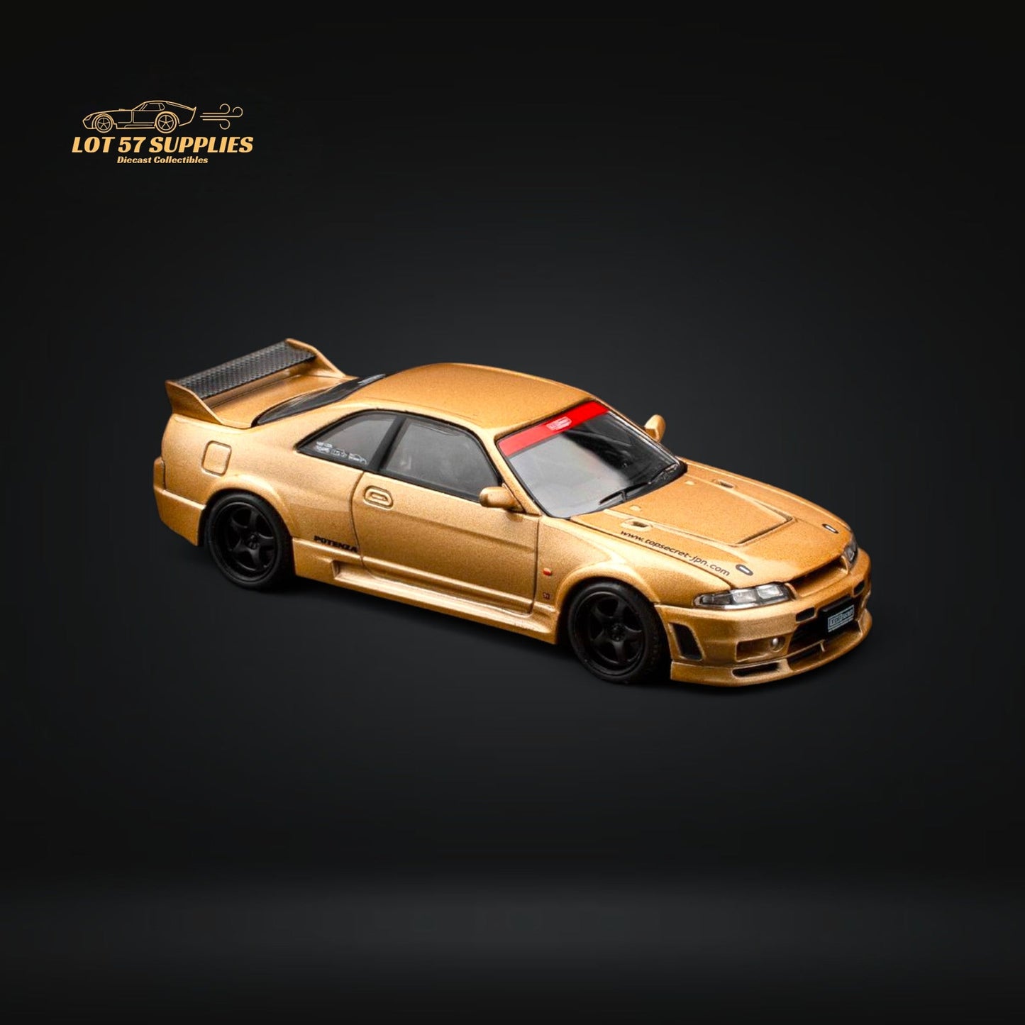 (Pre-Order) Pop Race Nissan Skyline GT-R R33 Top Secret Gold 1:64
