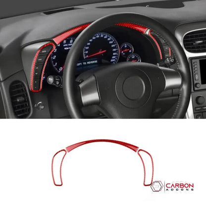 [3pcs] Real Carbon Fiber Gauge Cluster Surround Trim Overlay  | C6 2005-2013 Corvette