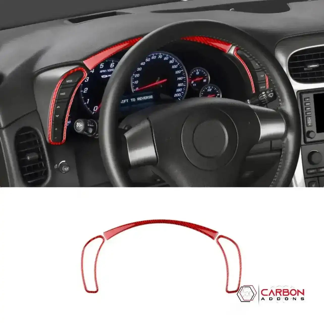 [3pcs] Real Carbon Fiber Gauge Cluster Surround Trim Overlay  | C6 2005-2013 Corvette