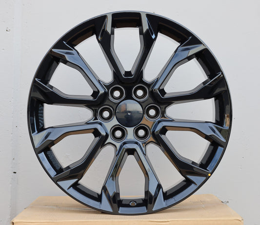 GM7 22X9 6X139.7 +24 78.1 GLOSS BLACK FITS GMC SILVERADO TAHOE SIERRA