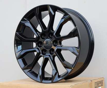 GM7 22X9 6X139.7 +24 78.1 GLOSS BLACK FITS GMC SILVERADO TAHOE SIERRA