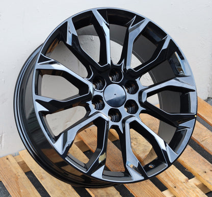 GM7 22X9 6X139.7 +24 78.1 GLOSS BLACK FITS GMC SILVERADO TAHOE SIERRA