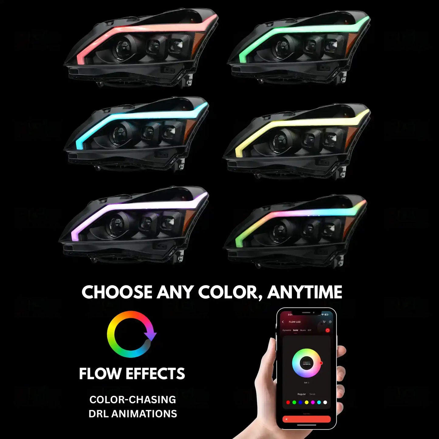 (2010-2013) Infiniti G37 Multicolor Flow DRL Boards (for Spyder Headlights only)