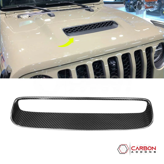 Jeep Gladiator Mojave Hood Scoop Bonnet Vent Cover – Real Dry Carbon Fiber (Glossy or Matte) 2020–Current