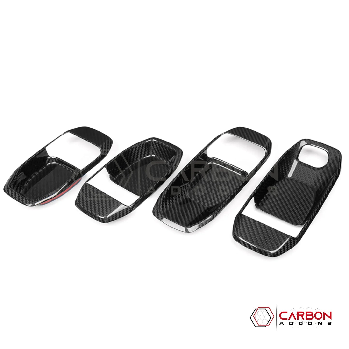 Jeep Gladiator JT & Wrangler JL Interior Door Handle Surround Trim Cover – Real Dry Carbon Fiber (Glossy or Matte) 2020–Current