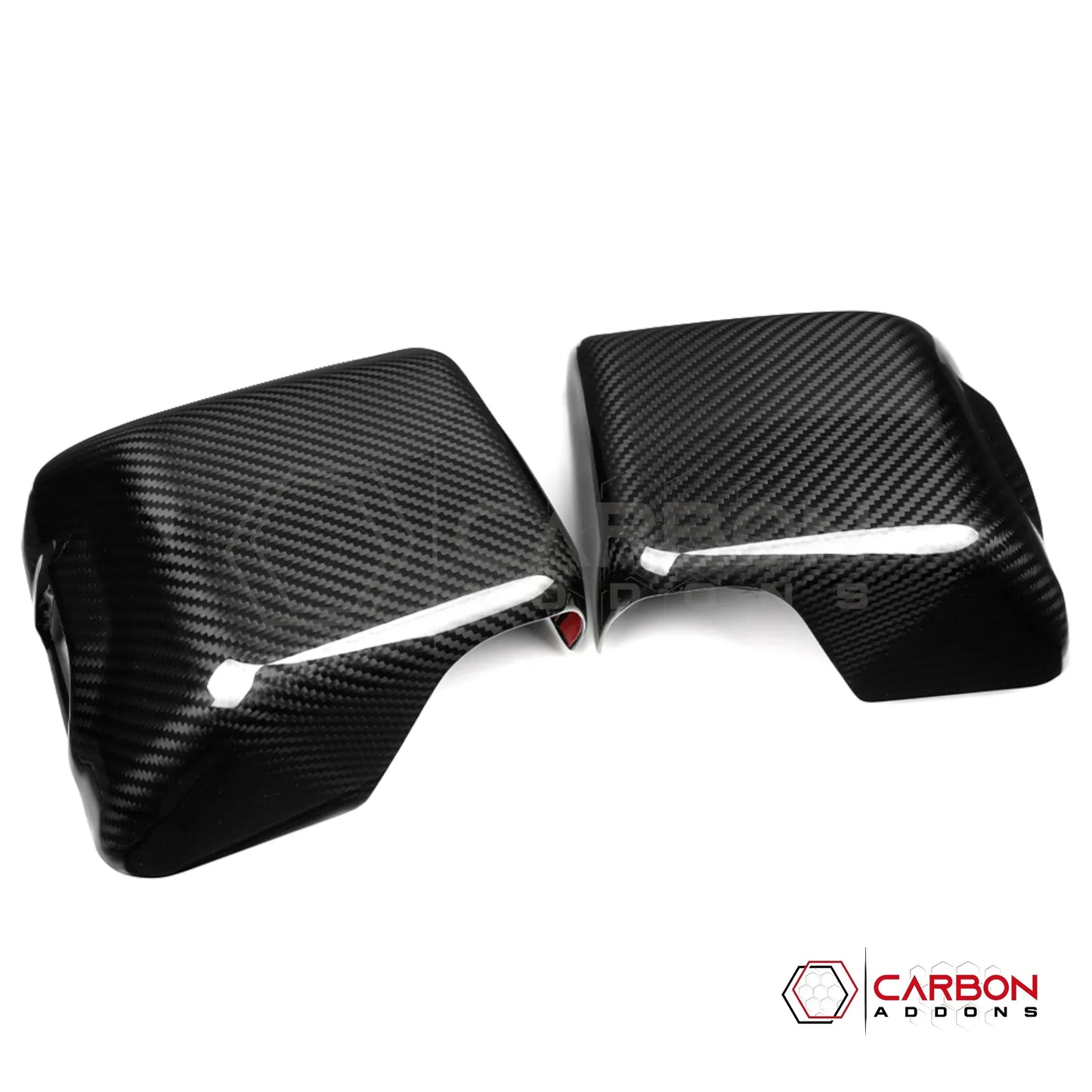 Jeep Gladiator JT & Wrangler JL Side View Mirror Covers (With or Without Light) – Real Dry Carbon Fiber (Glossy or Matte) 2020–Current