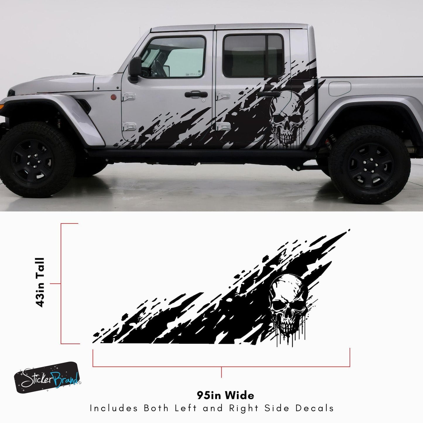 Skull Mud Splash Truck Graphic Decal. #6812