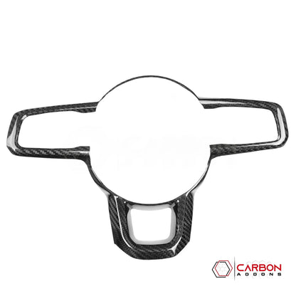 Jeep Gladiator Steering Wheel Trim Cover – Real Dry Carbon Fiber (Glossy or Matte) 2020–Current