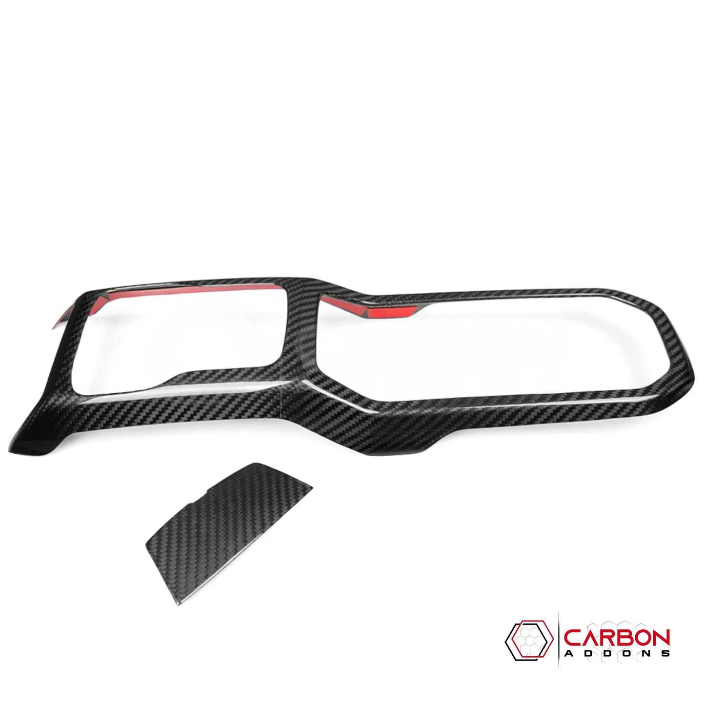 Jeep Gladiator JT & Wrangler JL Center Console Gear Shift Panel Trim – Real Dry Carbon Fiber (Glossy or Matte) 2020–Current