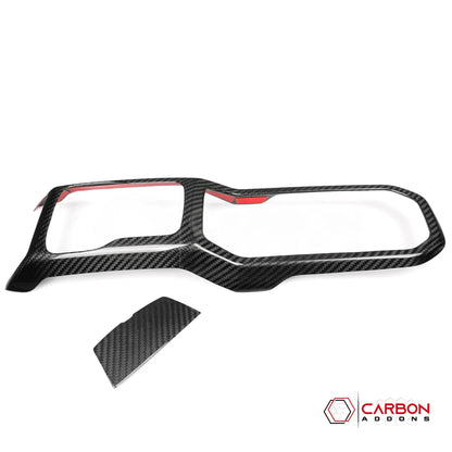 Jeep Gladiator JT & Wrangler JL Center Console Gear Shift Panel Trim – Real Dry Carbon Fiber (Glossy or Matte) 2020–Current