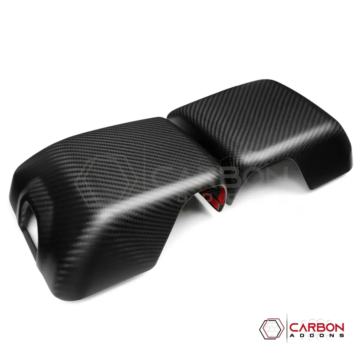 Jeep Gladiator JT & Wrangler JL Side View Mirror Covers (With or Without Light) – Real Dry Carbon Fiber (Glossy or Matte) 2020–Current