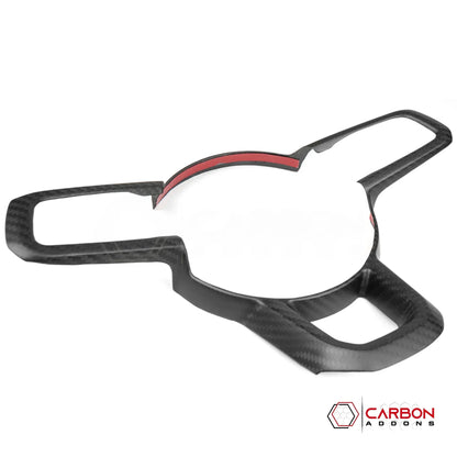 Jeep Gladiator Steering Wheel Trim Cover – Real Dry Carbon Fiber (Glossy or Matte) 2020–Current