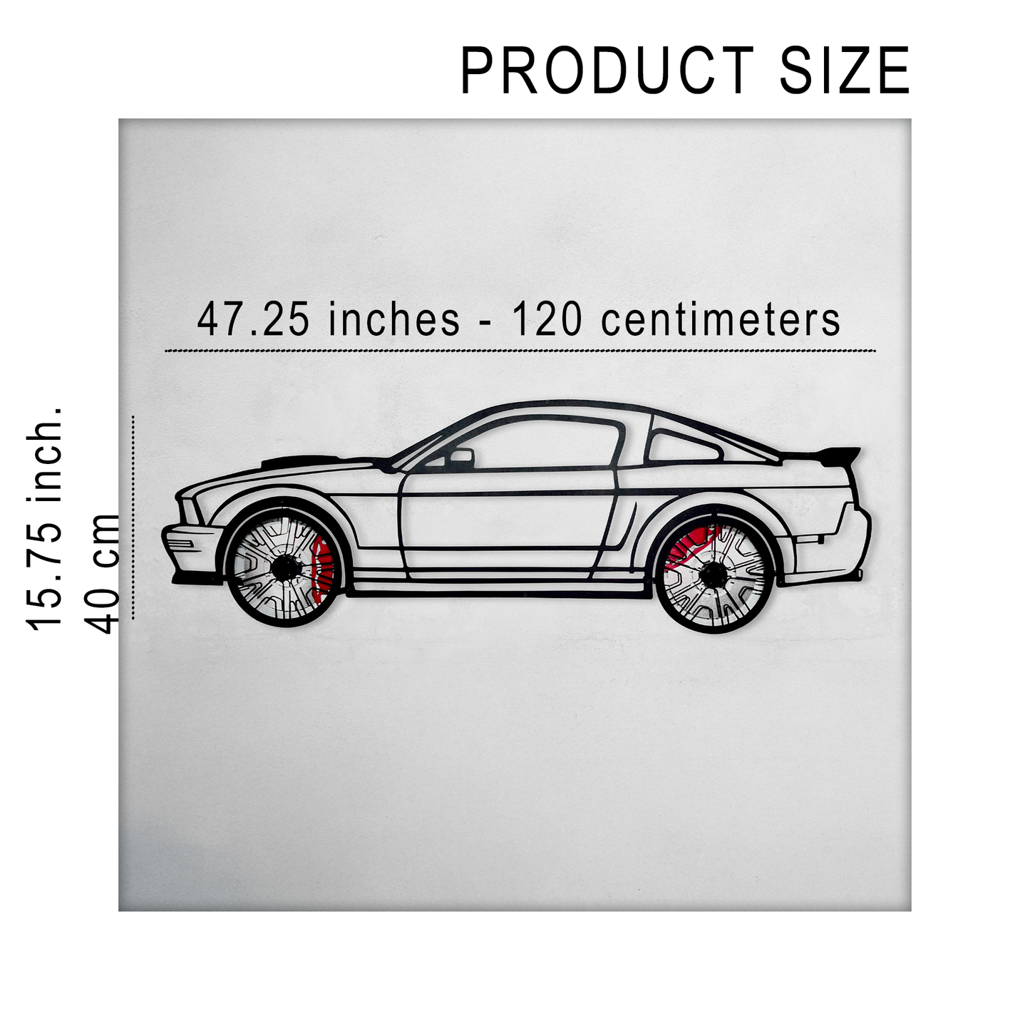 2008 Mustang GT Fastback Wall Art – Steel Build with Spinning Wheels-KAFMEKA004
