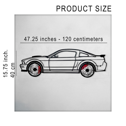 2008 Mustang GT Fastback Wall Art – Steel Build with Spinning Wheels-KAFMEKA004