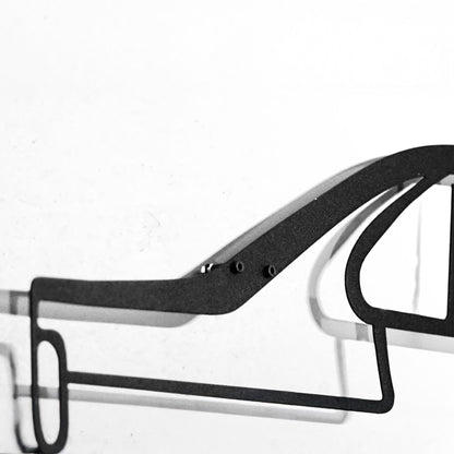 BMW E34 M5 Wall Art – Classic Steel Silhouette with Spinning Wheels-KAFMEKA014