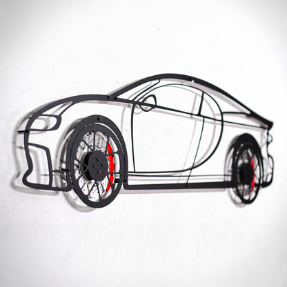 Bugatti Wall Art – Luxury Steel Silhouette with Spinning Wheels-KAFMEKA018