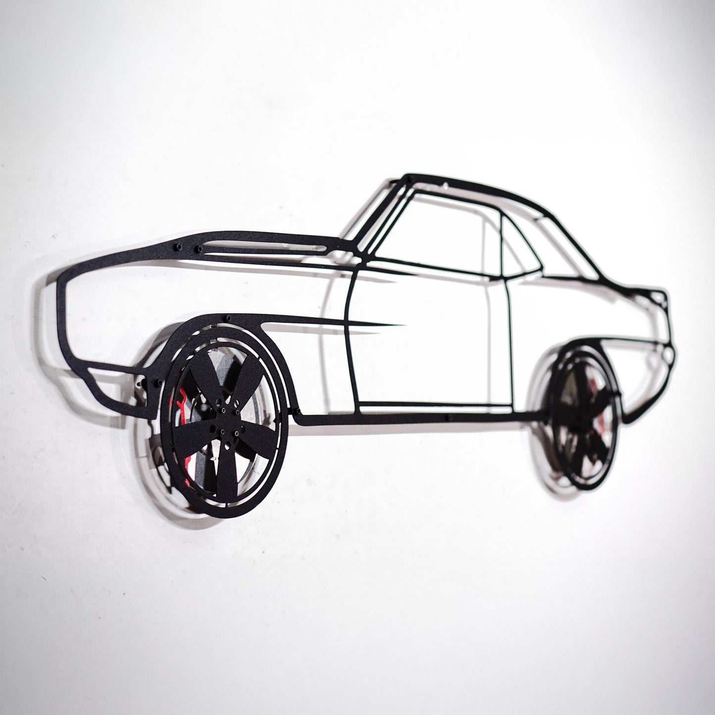 1969 Chevrolet Camaro Wall Art – Classic Steel Silhouette with Spinning Wheels-KAFMEKA021