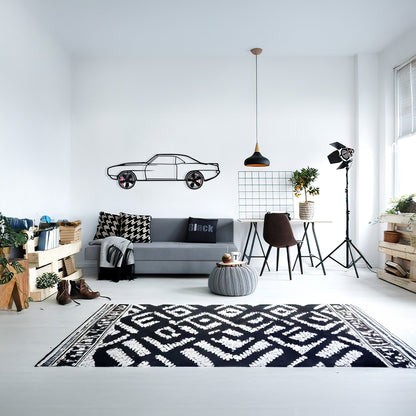 1969 Chevrolet Camaro Wall Art – Classic Steel Silhouette with Spinning Wheels-KAFMEKA021