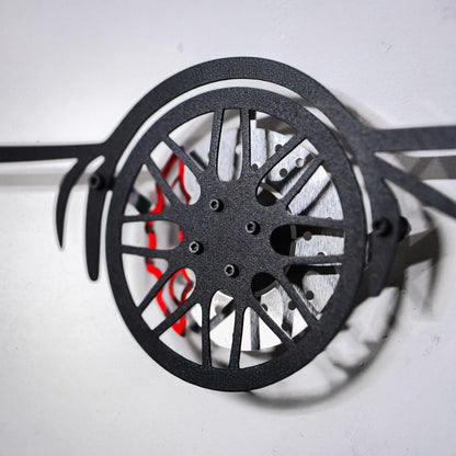 1964 Chevrolet Impala Wall Art – Classic Steel Silhouette with Spinning Wheels-KAFMEKA022