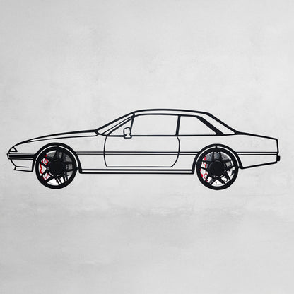 1985 Ferrari 400i Wall Art – Classic Steel Silhouette with Spinning Wheels-KAFMEKA024