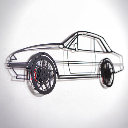 1985 Ferrari 400i Wall Art – Classic Steel Silhouette with Spinning Wheels-KAFMEKA024