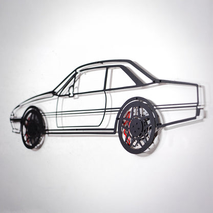 1985 Ferrari 400i Wall Art – Classic Steel Silhouette with Spinning Wheels-KAFMEKA024