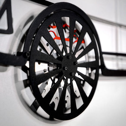 1964 Ford Mustang Wall Art – Classic Steel Silhouette with Spinning Wheels-KAFMEKA025