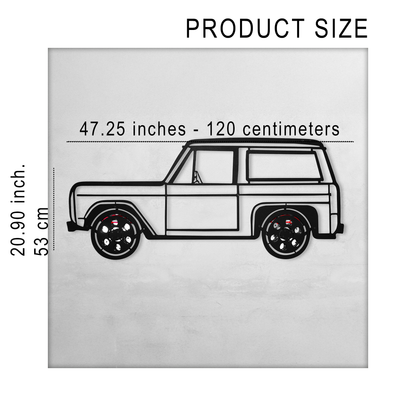 1972 Ford Bronco Wall Art – Classic 4x4 Steel Silhouette with Spinning Wheels-KAFMEKA026