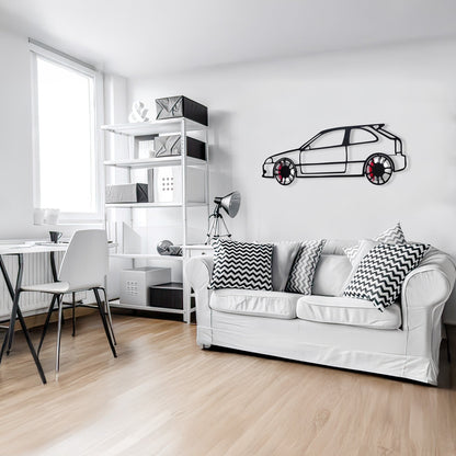 Honda Civic Wall Art – JDM Steel Silhouette with Spinning Wheels-KAFMEKA028