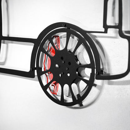 Honda Civic Wall Art – JDM Steel Silhouette with Spinning Wheels-KAFMEKA028