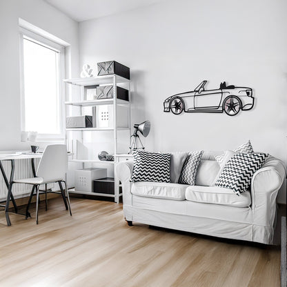 Honda S2000 Wall Art – JDM Steel Silhouette with Spinning Wheels-KAFMEKA029