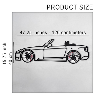 Honda S2000 Wall Art – JDM Steel Silhouette with Spinning Wheels-KAFMEKA029