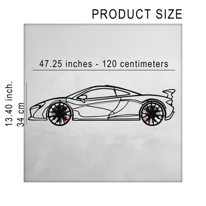 McLaren Wall Art – Exotic Supercar Steel Silhouette with Spinning Wheels-KAFMEKA031