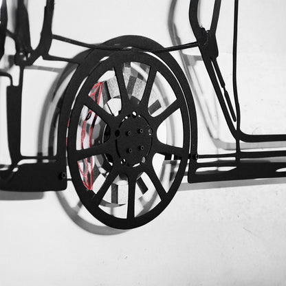 Nissan GT-R R35 Wall Art – JDM Steel Silhouette with Spinning Wheels-KAFMEKA036