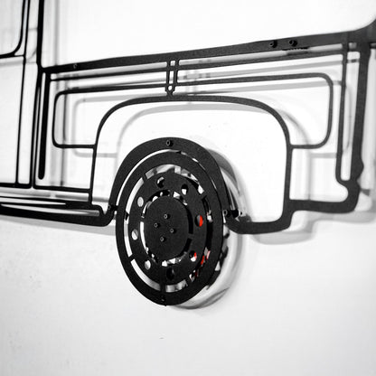 1949 Ford Pickup Wall Art – Classic Truck Steel Silhouette with Spinning Wheels-KAFMEKA041