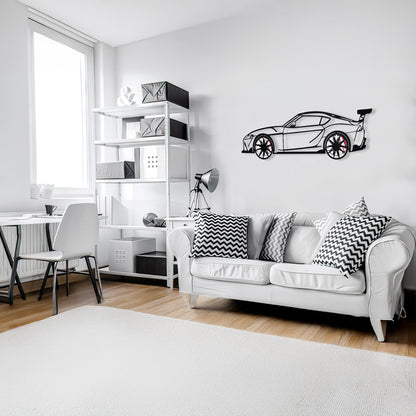 Toyota Supra MK5 Wall Art – Modern JDM Steel Silhouette with Spinning Wheels-KAFMEKA044