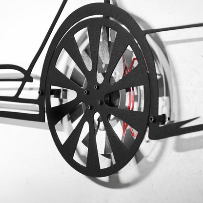 Tesla Model S Wall Art – Electric Car Steel Silhouette with Spinning Wheels-KAFMEKA045