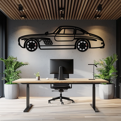 Mercedes 300 SL Metal Wall Art – Classic Gullwing Silhouette with Rotating Wheels ✨🏁KAFMEKA070