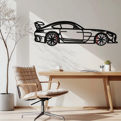 Mercedes AMG GT Metal Wall Art – Rotating Wheels • Luxury Car Silhouette Decor for Garage & HomeKAFMEKA072