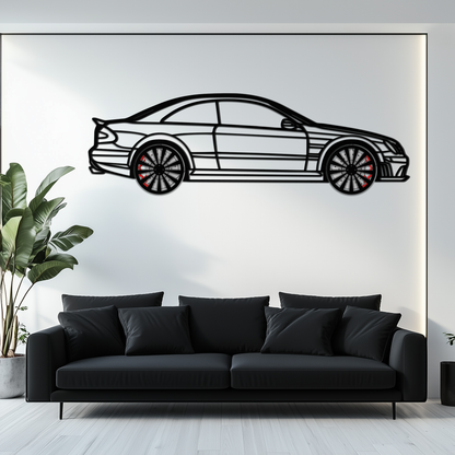 Mercedes CLK63 Metal Wall Art – Spinning Wheel Garage Decor for Car Enthusiasts - KAFMEKA076