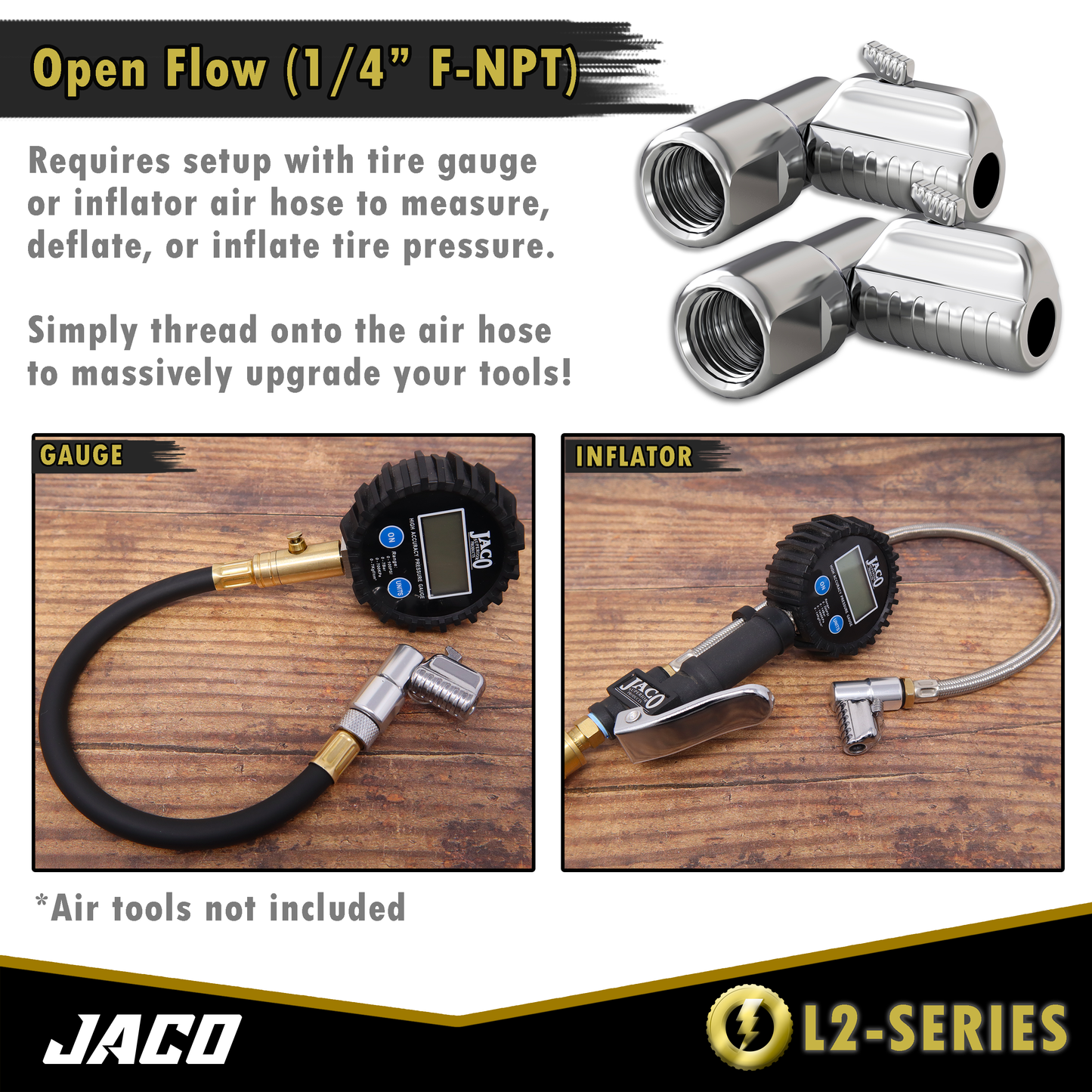 Lightning™ L2-Series Tire Air Chuck - 1/4" F-NPT