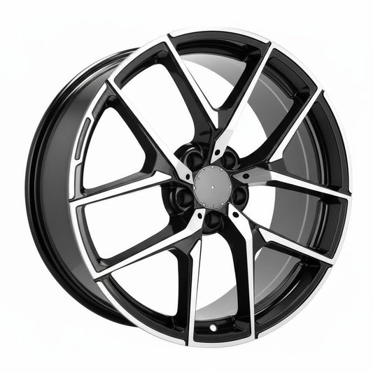 MB19 18x8.5 5x112 +38 66.6 Black Machined Face