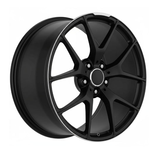 MB1 18x9.5 5x112 +38 66.6 Gloss Black Machined Tip
