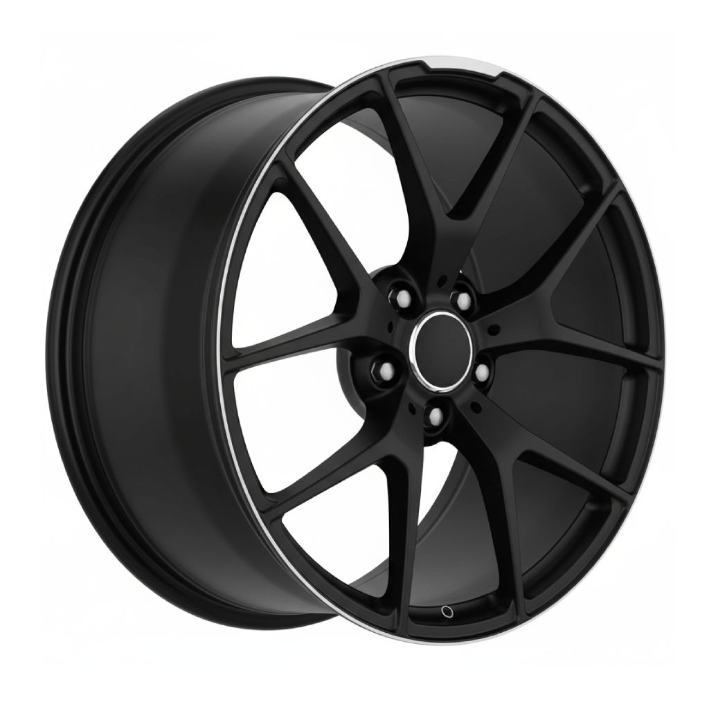 MB1 18x8.5 5x112 +35 66.6 Gloss Black Machined Tip