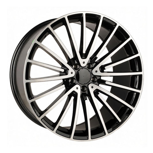 MB15 20x9.5 5x112 +45 66.6 Black Machined Face