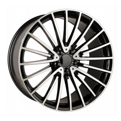 MB15 17x8 5x112 +35 66.6 Black Machined Face