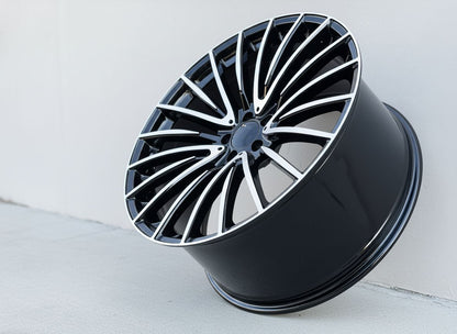 MB15 17x8 5x112 +35 66.6 Black Machined Face
