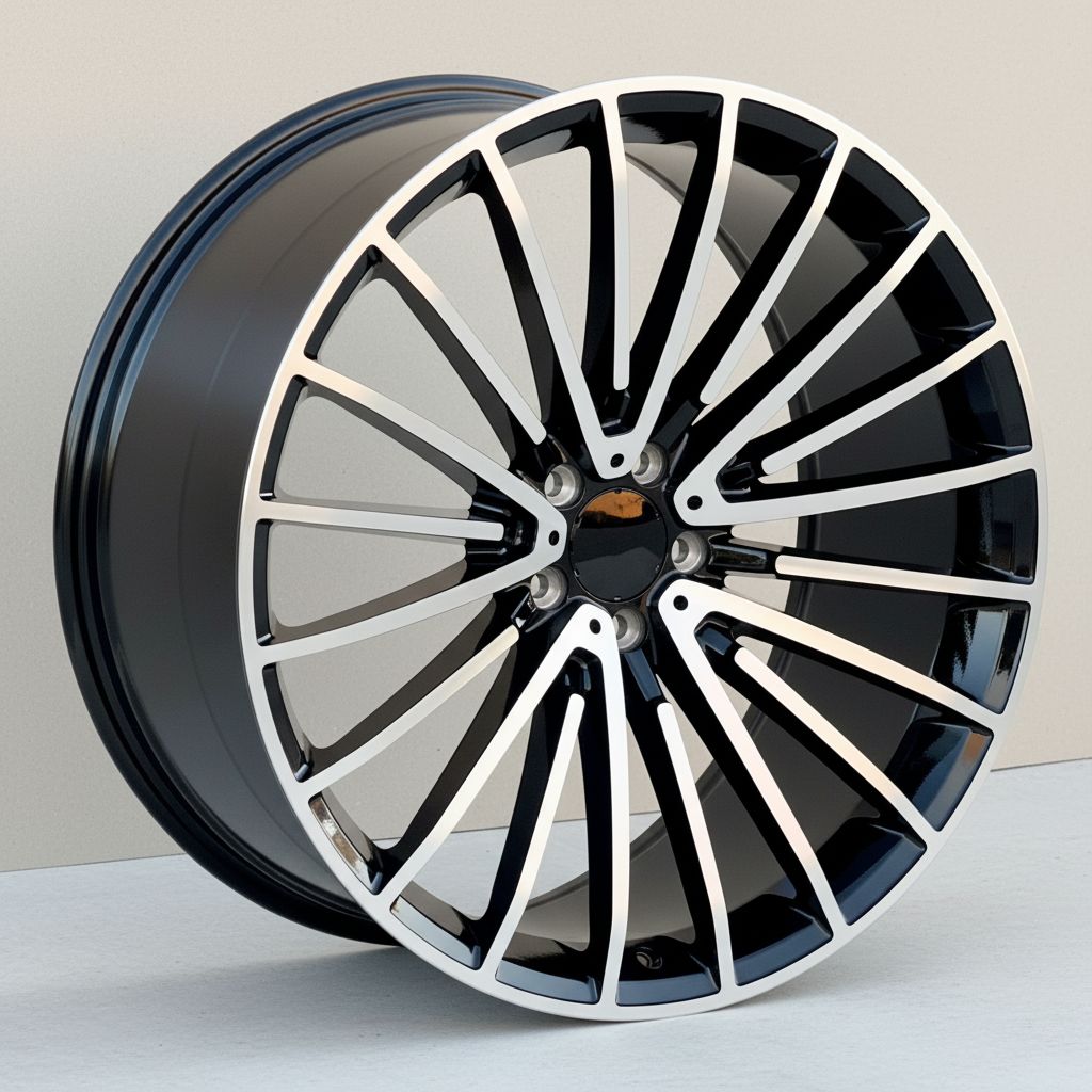 MB15 18x9.5 5x112 +45 66.6 Black Machined Face