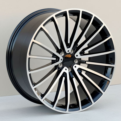 MB15 18x9.5 5x112 +45 66.6 Black Machined Face